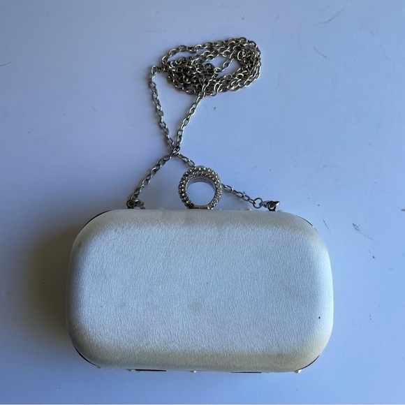 Vintage Pearl Purse White Shoulder Bag Elegant Wedding Prom Formal Handbag Small - Picture 5 of 12